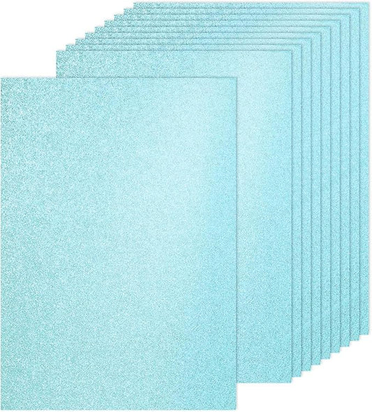 PATIKIL 40Sheets Lake Blue Glitter Cardstock, 8.3x11.7 in A4 Glitter Paper Card Stock Shiny Scrapbook 250gsm Sparkly Paper Large Shimmer for Crafts Scrapbook DIY Art Wedding Party