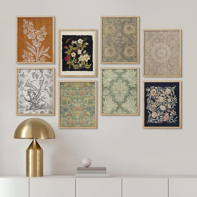 SIGNWIN Framed Poster Wall Art Set of Floral Botanical Flower Landscapes for Living Room, Bedroom, Office - 12"x16"x 8 Natural