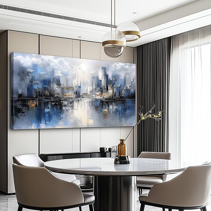 FUHAIHUA Large Wall Decor For Living Room Canvas Wall Art For Office Wall Decorations For Bedroom Abstract Watercolor Painting Artwork Room Home Decor 24x48 In
