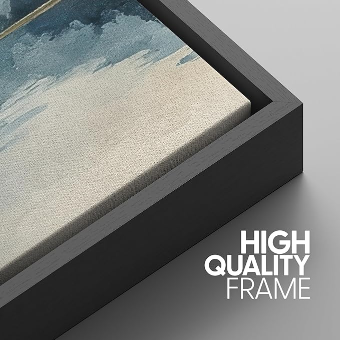 SIGNWIN Framed Canvas Print Wall Art Set Calm Lake Reflection Watercolor Mountain and Water Illustrations Modern Art Decorative Abstract for Living Room, Bedroom, Office - 24"x36"x3 Black