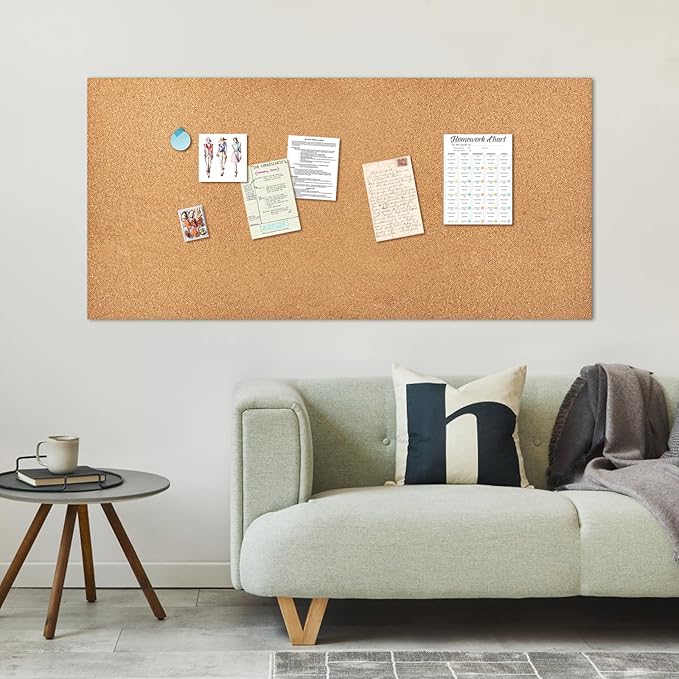 Cork Board Roll, 1/8" Thick Cork Boards for Walls, 98"x16" Cork Board Roll for Office, Home, School(NOT Self-Adhesive)
