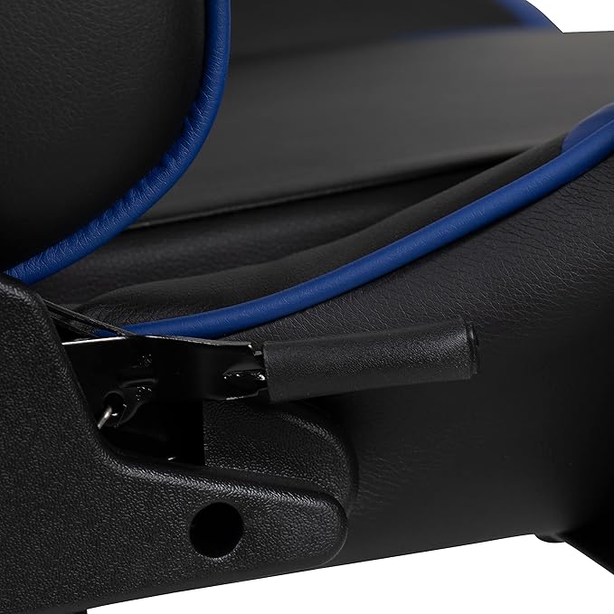 Flash Furniture X30 Gaming Chair Racing Office Ergonomic Computer Chair with Fully Reclining Back and Slide-Out Footrest in Blue LeatherSoft