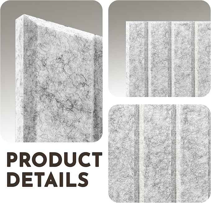 MISSDAY Green Acoustic Wall Panel Large Felt Bulletin Board 48" x 36" Cork Board for Wall, 12-Pack Boards with 72 Adhesive Tabs, 50 Pins, Pin Board for Home Office Classroom Soundproof Wall Tile