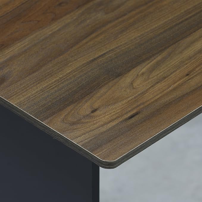 Furinno COMPACT Desk, 28.5" Wide Gaming Desk with Shelves, Computer Desk with Book Shelf, Office Desk for Home Office, Study Room, Dorm, Bedroom, Columbia Walnut