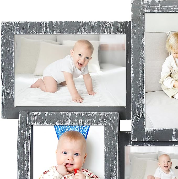 HELLO LAURA - 4x6 Picture Frame Collage for 12 Opening Photos in 4x6 inch Classic Pictures Frames Gallery Display 23" x 18" Wall Hanging Photo Collage Frame | Camouflage Like Edge