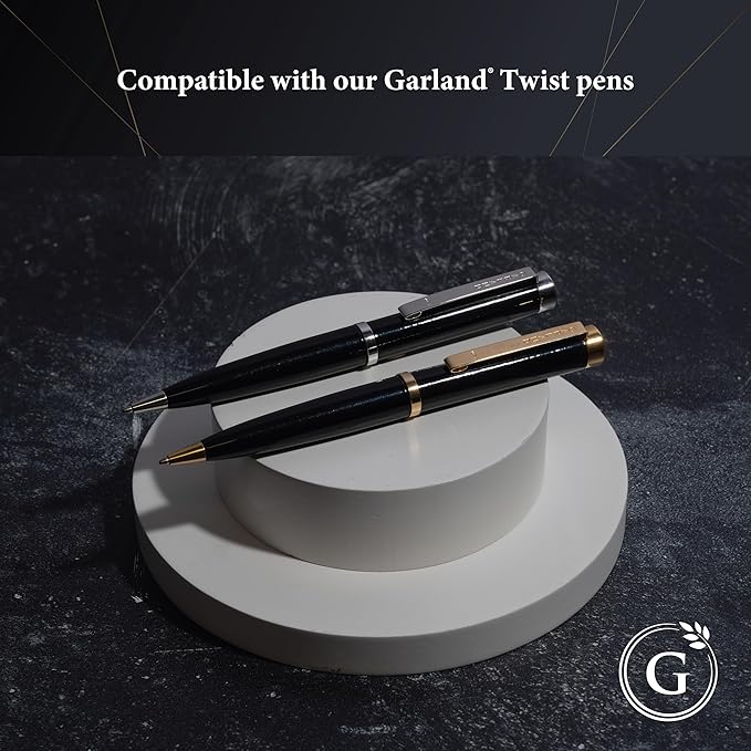 Garland Universal #1 Cross Compatible Ballpoint Pen Refill, USA Made, Archival Ink, 1.0mm Medium Point, Smooth Writing, 5 Pack (Black)