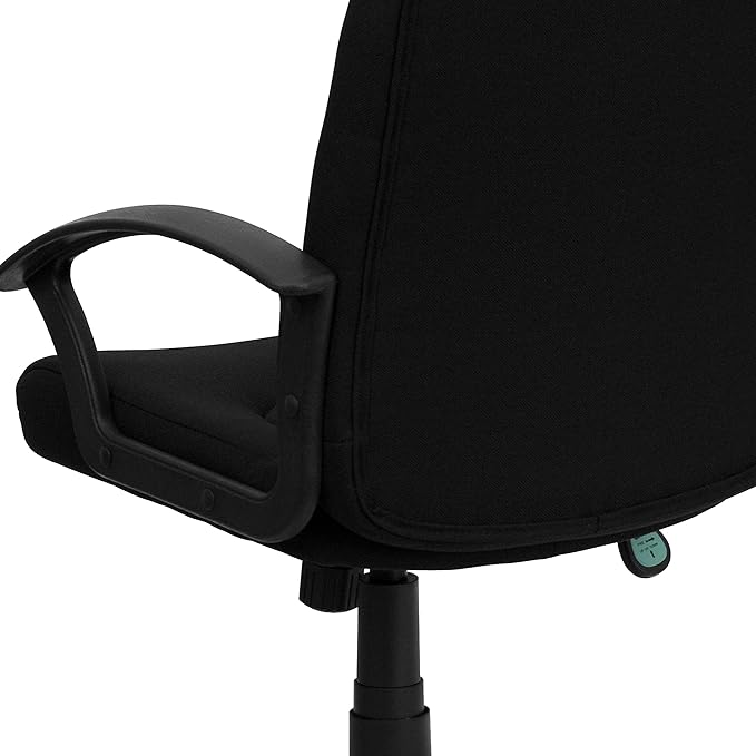 Flash Furniture Garver Mid-Back Black Fabric Executive Swivel Office Chair with Nylon Arms