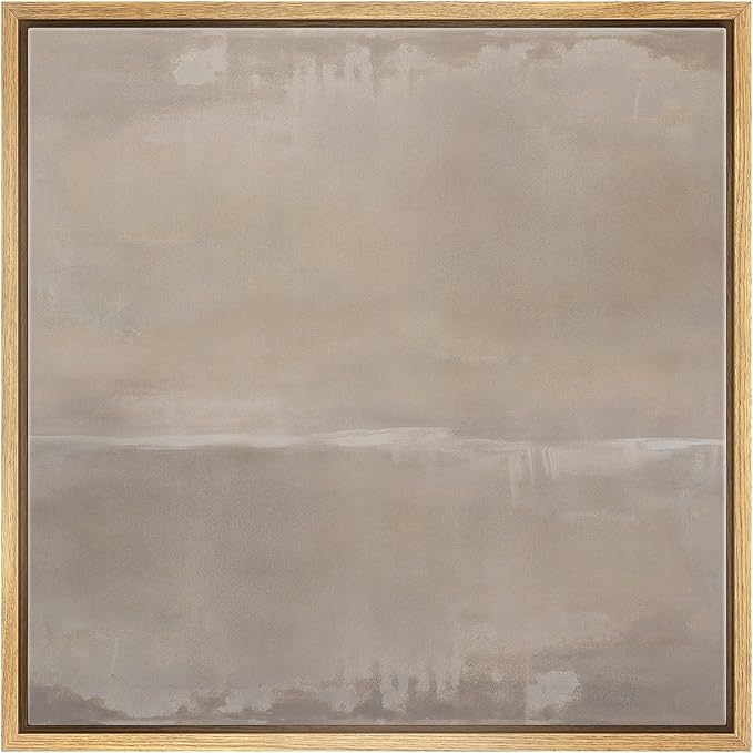 SIGNWIN Framed Canvas Print Wall Art Grey Neutral Abstract Soft Contemporary Illustration Modern Art Decorative Nordic Minimal Calm/Zen for Living Room, Bedroom, Office - 24"x24" Natural