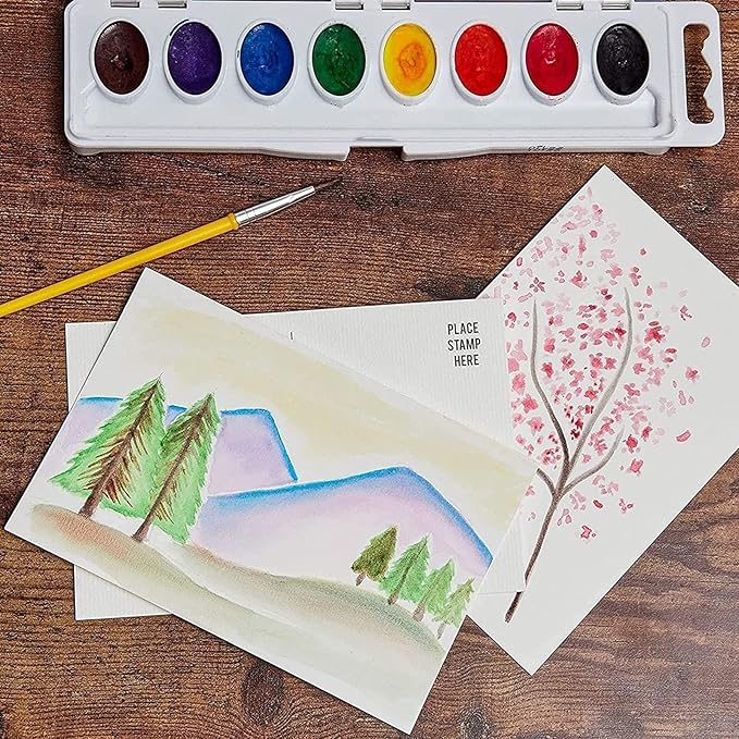 Paper Junkie Blank Watercolor Postcards - 50 Pack, 4 x 6 in, White - Blank Postcards for Mailing & Watercolor Paper Cards