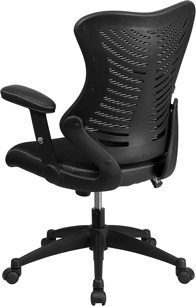 Flash Furniture Kale High Back Designer Black Mesh Executive Swivel Ergonomic Office Chair with Adjustable Arms