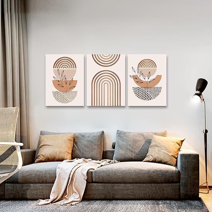 DZRWUBHS Boho Wall Decor - Canvas Art for Living Room & Bedroom; Modern Abstract Wall Paintings, Set of 3, 20x28 Inches