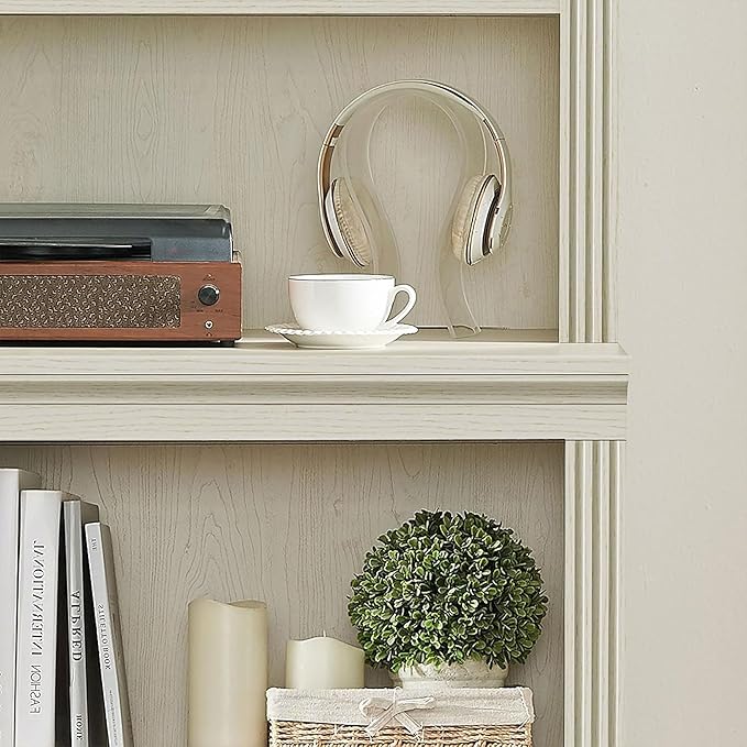 JAHRSTIM Halston Multi-Depth Bookcase, Adjustable Storage Open Display Shelving Unit for Home and Office Space, 31.5”L x 15.75”W x 72.8”H, Cream