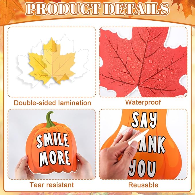 gisgfim Thanksgiving Pumpkin Bulletin Board Decorations Fall Classroom Pumpkin Spice and Ways to Be Nice Paper Cutouts Autumn Bulletin Board Set DIY Craft for School Office Wall Door Decor Supplies