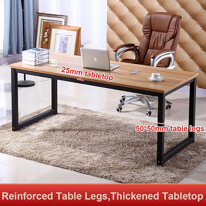 Modern Simple Computer Desk Gaming Writing Work from Home Study Desk Large Legroom,Sturdy Metal Frame,Home Office Desk for Bedroom,for Writing,Executive,Study,Work(D1,63 L x 23.6" W(160x60cm))