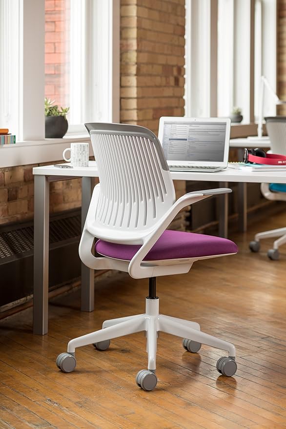 Steelcase Cobi Office Chair: Arms with Soft Arm Caps, Near Black Frame, and Licorice Fabric with Standard Carpet Casters