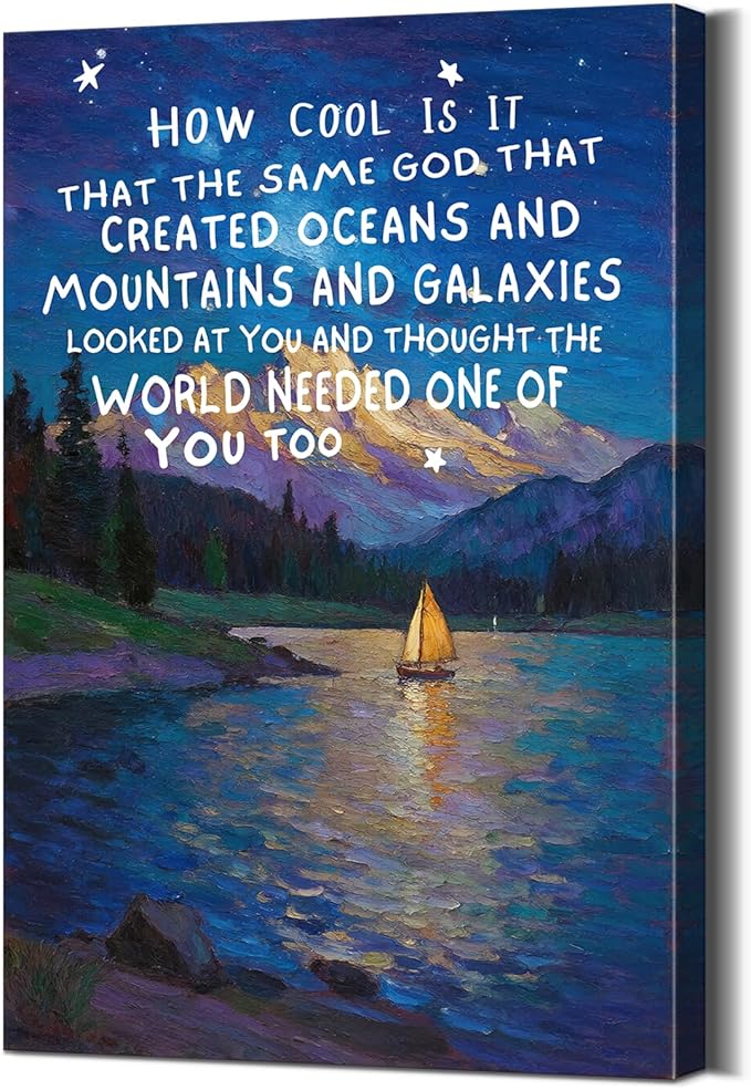 YOUHONG Jesus Canvas Wall Art Religious Wall Decor Christian Art Mountain Decor with Built-in Wooden Frame, Mountain Pictures Ready to Hang, Jesus Painting for Home, Living Room (12x15.7 Inch)
