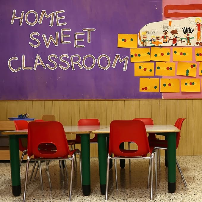 Geyoga 200 Pcs Large 6'' Bulletin Board Letters Font Letter and Punctuation Cutout Combo Set Big Classroom Alphabet Cutout for Bulletin Board Display School Chalkboard Wall Decor (Twigs,Brown)