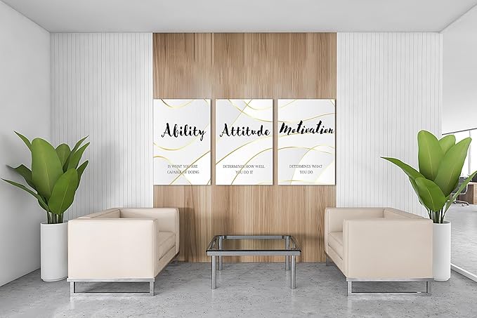 3 Piece Motivational Quotes Canvas Print Pictures Wall Decor, Framed Artwork Home Office Decor 20"x30" x 3 Pcs