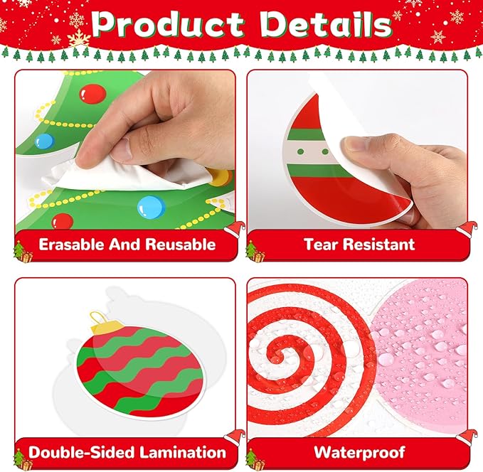 Christmas Era Bulletin Board Set Christmas Ball Friendship Bracelet Classroom Decoration DIY Photo Crafts Xmas Tree Bulletin Board Snowflake Snowman Cutouts for Winter Holiday Chalkboard Wall Decor