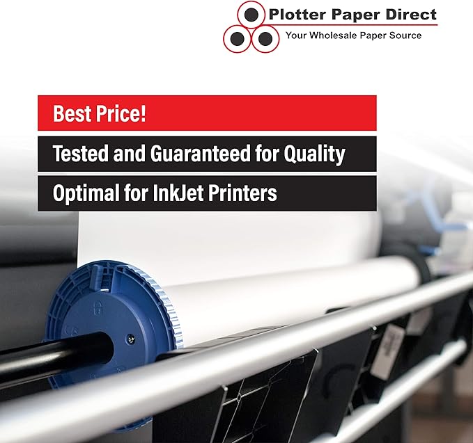Plotter Paper Direct 60in x 75ft Premium Polyester Matte Canvas Roll, 500 Denier, Quick Dry, Wide Format Inkjet Printer Compatible, Perfect for Fine Art, Photography, Archival Quality Prints