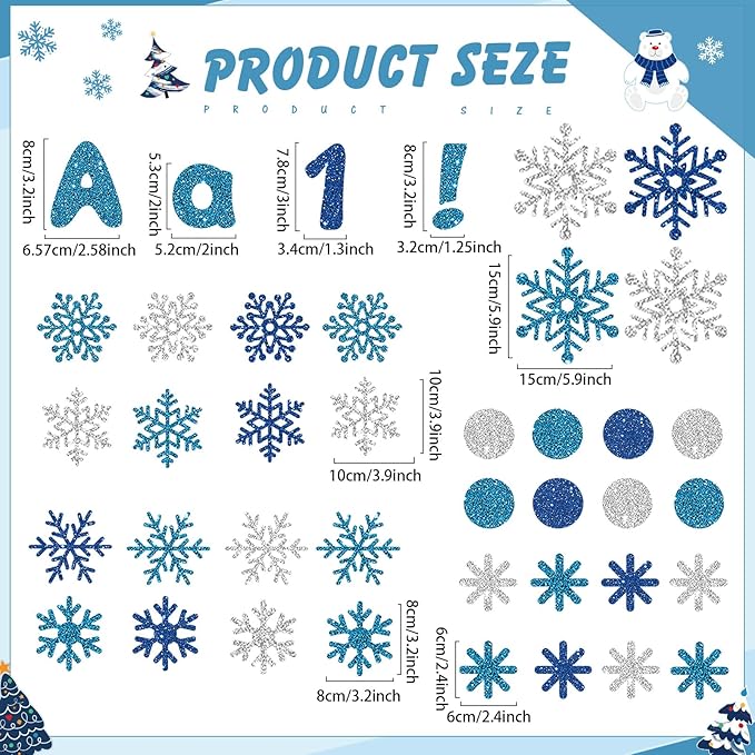 Kosiz Winter Bulletin Board Decoration Set 118 ft Scalloped Bulletin Board Borders Classroom Poster Border Trim with 257 Pcs Letter Number Symbol Cutout for School Decor