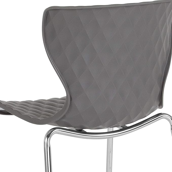 Flash Furniture 4 Pack Lowell Contemporary Design Gray Plastic Stack Chair