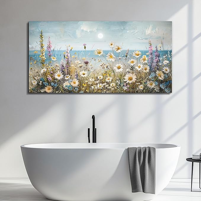 KELIYUAN Large Canva Wall Art For Living Room Farmhouse Wall Decor For Bedroom Office Decorations Abstract Paintings Flowers Landscape Wall Pictures Artwork Modern Aesthetic Room Home Decor 24x48In