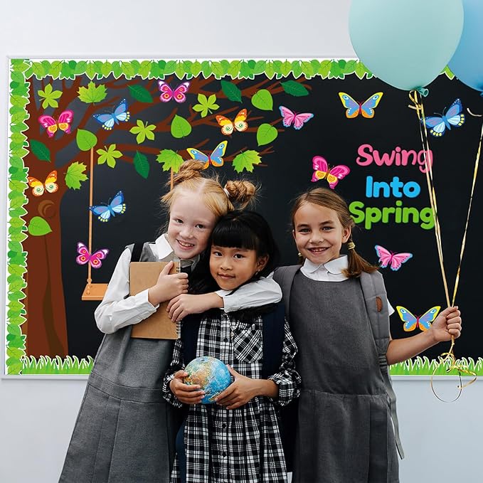 Spring Butterfly Tree Bulletin Board Set Swing Into Spring Classroom Decorations Butterfly Name Tags Cutouts School Home Chalkboard Wall Window Decor for Teacher Preschool Elementary