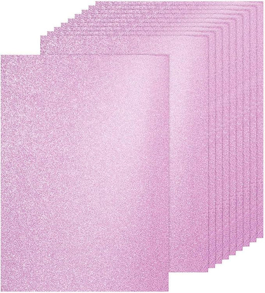 PATIKIL 20Sheets Pink Glitter Cardstock, 8.3x11.7 in A4 Glitter Paper Card Stock Shiny Scrapbook 250gsm Sparkly Paper Large Shimmer for Crafts Scrapbook DIY Art Wedding Party