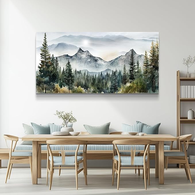 hyidecorart Wall Decorations For Living Room Canvas Wall Art For Bedroom Large Size Office Wall Decor Abstract Mountain Scenery Paintings Pictures Artworks Ready To Hang Home Decoration 20X40