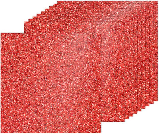 PATIKIL 20Sheets Red Glitter Cardstock, 12x12In Glitter Paper Card Stock Shiny Scrapbook 250gsm Sparkly Paper Large Shimmer for Crafts Scrapbook DIY Art Wedding Party