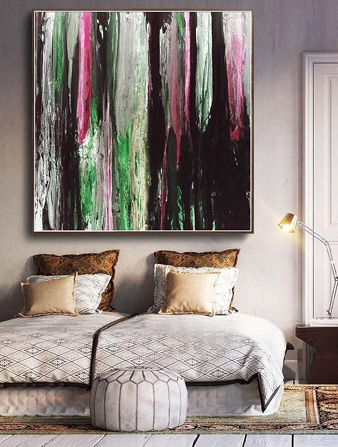 Abstract Yellow,Orange, Blue Canvas Modern Light Luxury Abstract Large Wall Art ,Modern Wall art ,Modern Art Canvas 32" x 32"