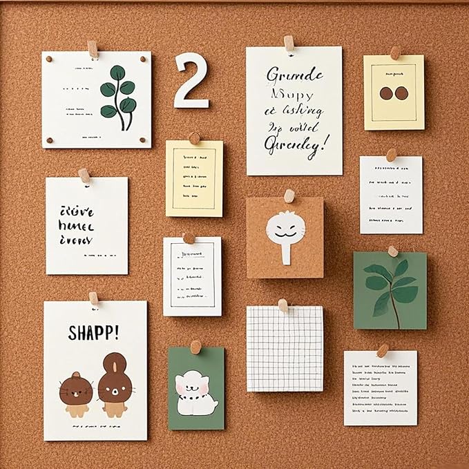 10 Pack Cork Board Tiles, 12 x 12 x 1/2 inch Bulletin Board Cork Panels, Cork Tiles with Self Adhesive for Wall Pictures, Notes, Office, Room, Home Decor
