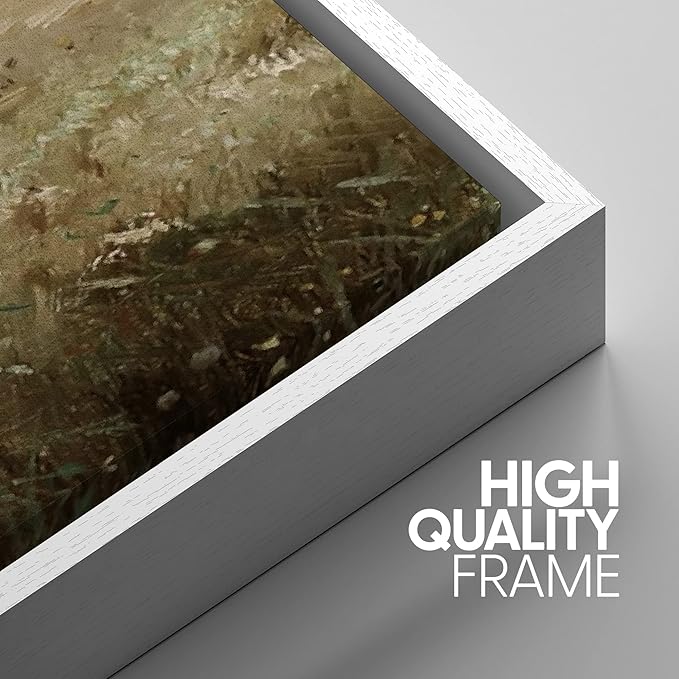 SIGNWIN Framed Canvas Print Wall Art Woodland Nursery Decor Set Watercolor Country Field Landscape Pasture Nature Abstract Fine Art Nordic for Living Room, Bedroom, Office - 16"x24"x3 White