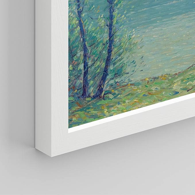SIGNWIN Framed Poster Wall Art Set of Vintage Posters Vintage Landscape Watercolor Nature Landscape, Rustic Framhouse Decor for Living Room, Bedroom, Office - 12"x16"x 8 White