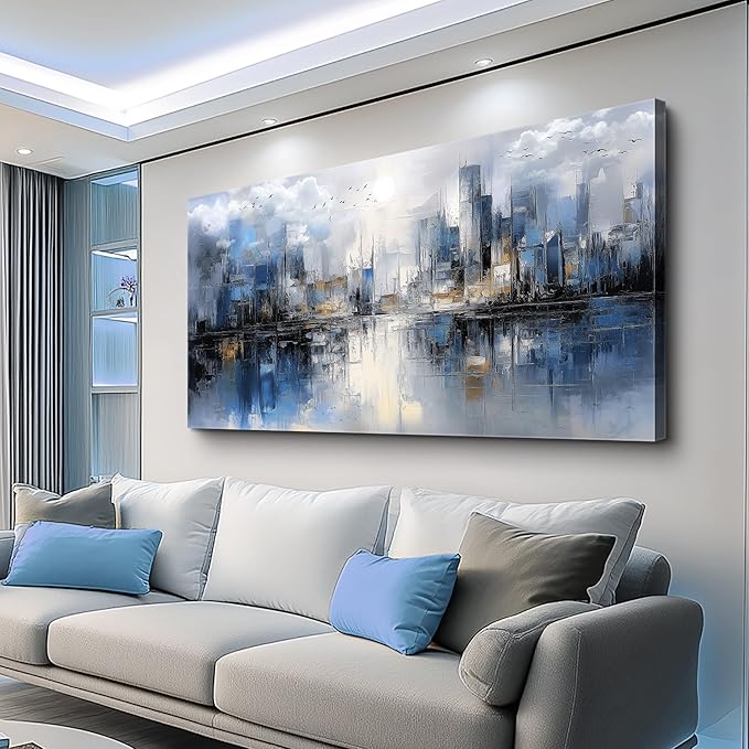 FUHAIHUA Large Wall Decor For Living Room Canvas Wall Art For Office Wall Decorations For Bedroom Abstract Watercolor Painting Artwork Room Home Decor 24x48 In