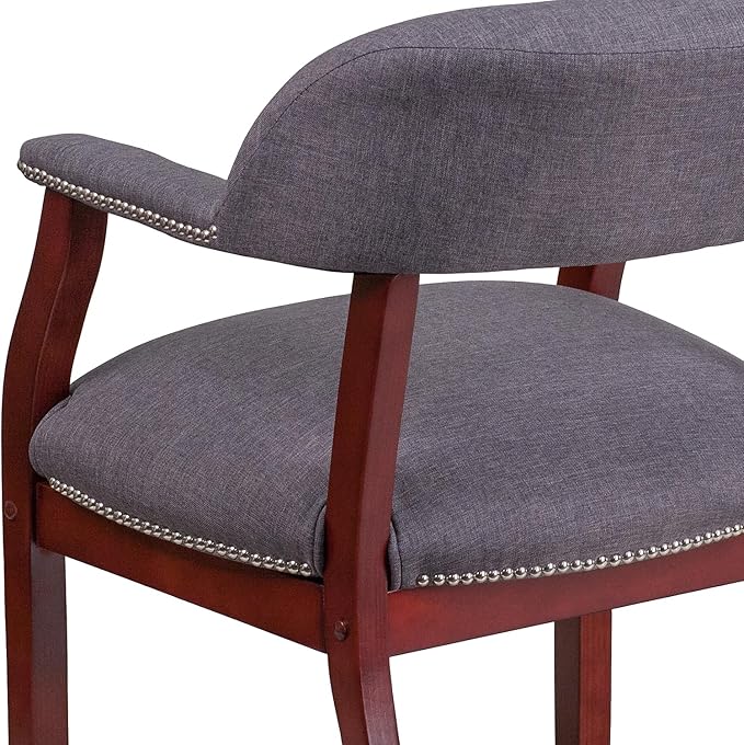 Flash Furniture Diamond Gray Fabric Luxurious Conference Chair with Accent Nail Trim