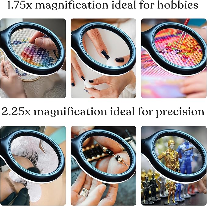 Brightech LightView Flex Magnifying Desk Lamp, 1.75X Light Magnifier, Adjustable Magnifying Glass with Light for Crafts, Reading, Close Work
