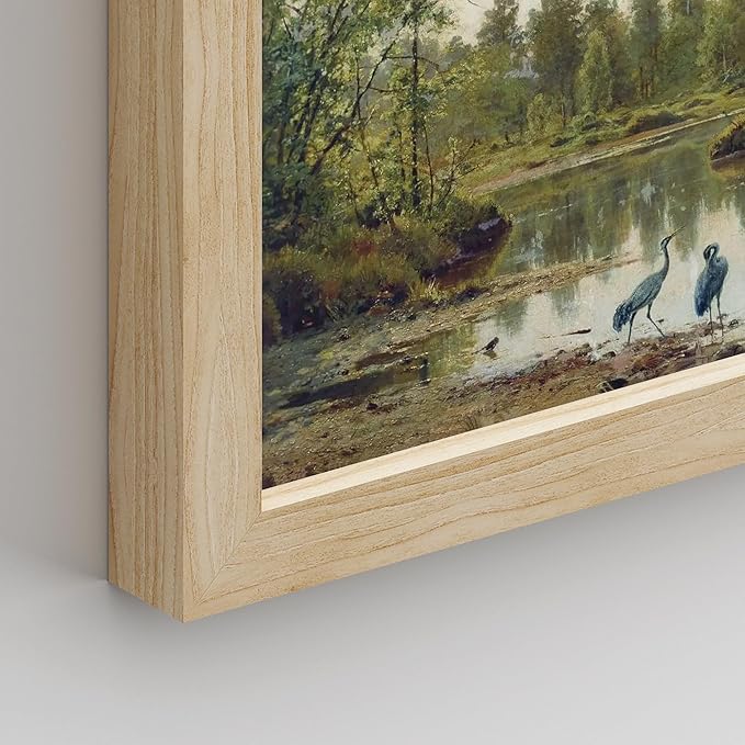 SIGNWIN Framed Poster Bathroom Decor 11"x14"x 8 Natural, Wall Art Room Decor Multicolor for Living Room, Bedroom, Office Rustic Green Forest Tree Landscapes Classic Vintage Bohemian