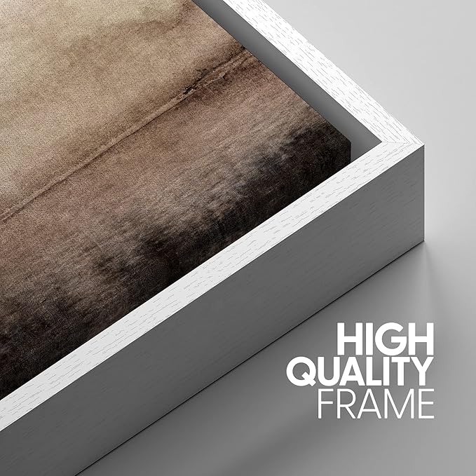 SIGNWIN Framed Canvas Print Wall Art Set Pastel Watercolor Brown Landscape Nature Wilderness Illustrations Modern Art Decorative Nordic Abstract for Living Room, Bedroom, Office - 16"x24"x3 White