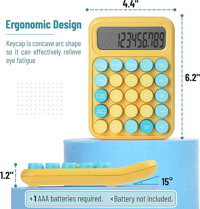 Mr. Pen- Mechanical Switch Calculator, 12Digits, Large LCD Display, Sunlit Shades, Calculator Big Buttons, Mechanical Calculator, Calculators Desktop Calculator, Cute Calculator, Aesthetic Calculator