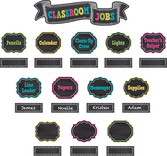 Teacher Created Resources Chalkboard Brights Classroom Jobs Mini Bulletin Board (TCR5653)