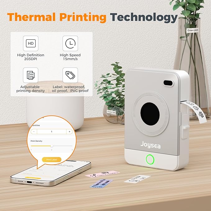 Joysea OP1 Label Maker Machine with Tape& E41 Bluetooth Shipping Label Printer, for Home School Office Business