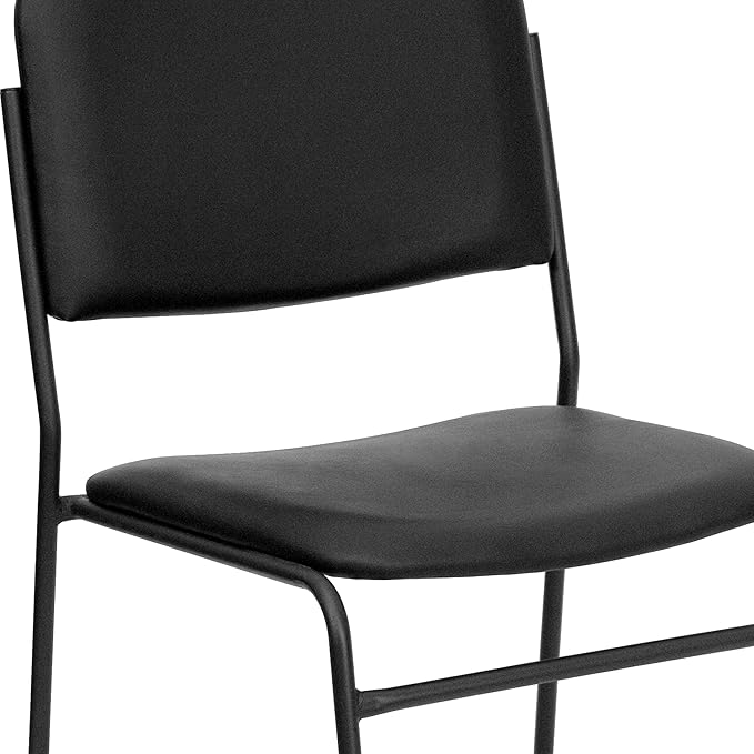Flash Furniture 5 Pack HERCULES Series 500 lb. Capacity High Density Black Vinyl Stacking Chair with Sled Base