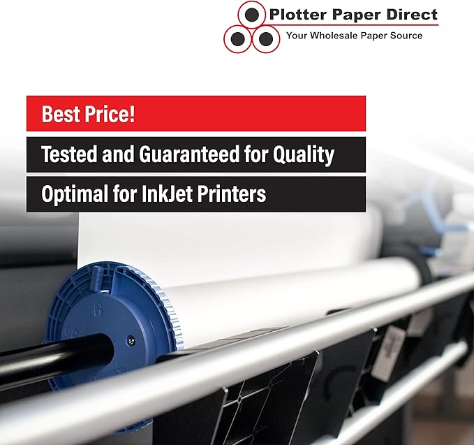 Plotter Paper Direct 24in x 40ft Premium Polyester Matte Canvas Roll, 500 Denier, Quick Dry, Wide Format Inkjet Printer Compatible, Perfect for Fine Art, Photography, Archival Quality Prints