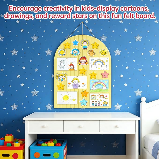 Arched Felt Bulletin Board, 31.5"x24" - Modern Fabric Pin Board for Office & Home Wall, Upgraded Adhesive, Damage-Free Installation, Reusable Wall Organizer for Notes, Photos Reminders (Yellow)