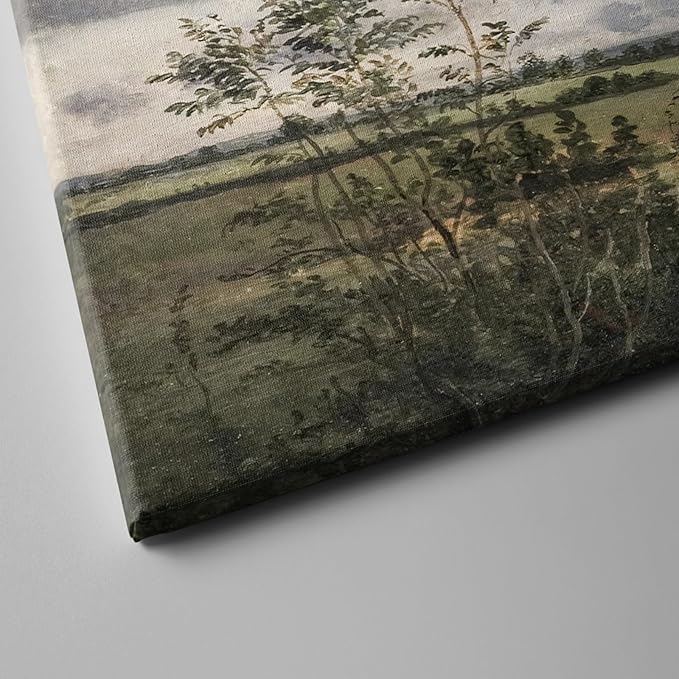 Vintage Bathroom Decor Wall Art Set of 3,Retro Country Wall Decor Field Landscape Wall Art Framed,Rustic Bathroom Wall Art Decor Moody Countryside Oil Paintings Pictures for Living Room Bedroom Office,12x16inch