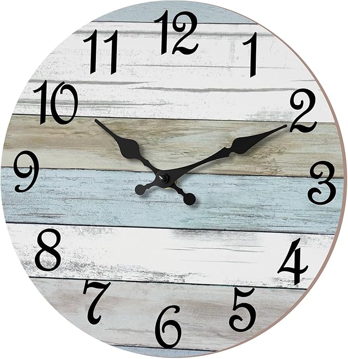 CHYLIN Wall Clock - 18 Inch Silent Non Ticking Wall Clocks Battery Operated, Larger Clock Decorative for Living Room, Kitchen (Blue)