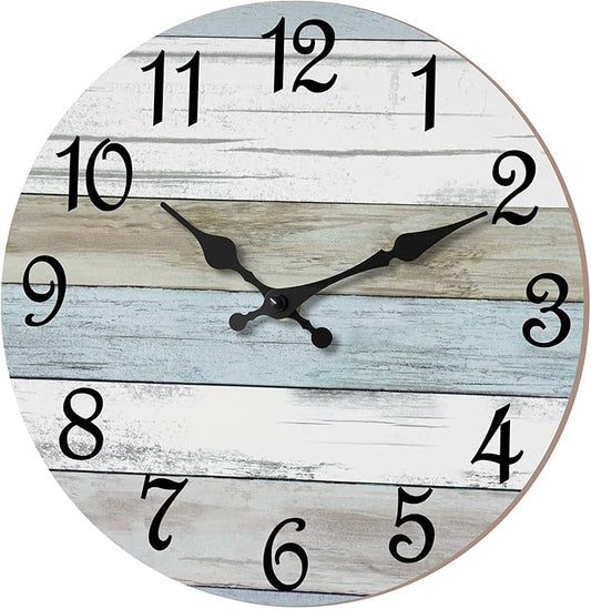 CHYLIN Wall Clock - 18 Inch Silent Non Ticking Wall Clocks Battery Operated, Larger Clock Decorative for Living Room, Kitchen (Blue)
