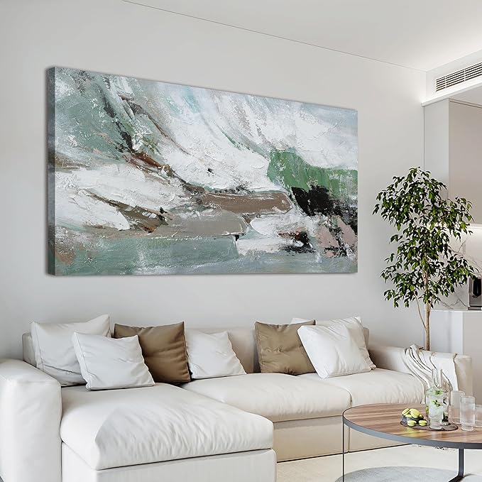 Canvas Wall Art Decor Large Canvas Wall Art For Living Room Modern Green Wall Art Decor Abstract Art Colorful Abstract Wall Art Prints Large Art Work For Bedroom Office Kitchen Wall Decor 29" x 58"